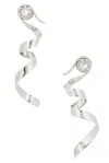 Dries Van Noten Ribbon Earrings In Silver
