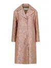 Dries Van Noten Crinkle Effect Single Breasted Coat In Multi