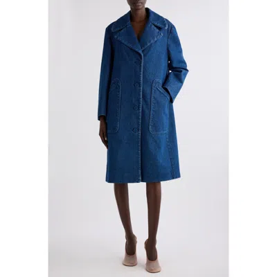 Dries Van Noten Ricca Denim Coat In Blue