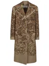 Dries Van Noten Knee-length Embroidered Cotton Coat In Beige