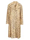 Dries Van Noten Ricca Python-print Sequin-embellished Coat In Nude & Neutrals