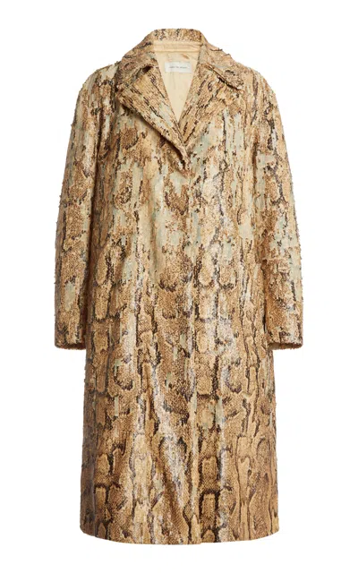DRIES VAN NOTEN SEQUINED SNAKE-PRINT COAT