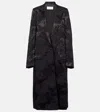 Dries Van Noten Rida Floral Jacquard Double Breast Coat In Black