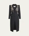 Dries Van Noten Fringed Embellished Wool And Mohair-blend Twill Coat