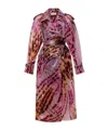Dries Van Noten Womens Fuchsia Abstract-print Semi-sheer Shell Trench Coat Xs In Multi