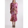 Dries Van Noten Womens Fuchsia Abstract-print Semi-sheer Shell Trench Coat Xs In Fuchsia