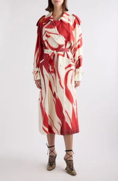 Dries Van Noten Risto Double-breasted Long Coat In Red