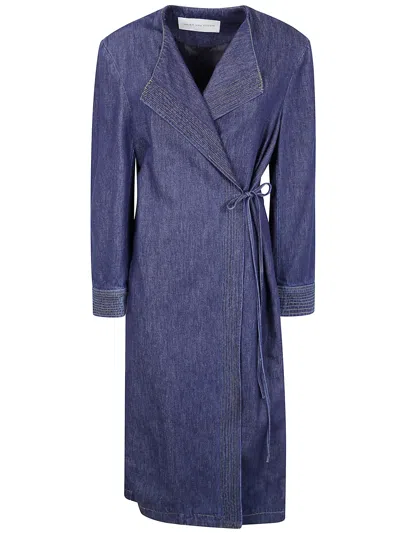 Dries Van Noten "rivla Denim" Coat In Blue