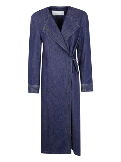 Dries Van Noten "rivla Denim" Coat In Blue