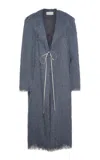 Dries Van Noten Rivla Fringed Coat In Dark Grey
