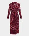 Dries Van Noten Womens Auber Abstract-print Belted Woven Midi Dress In Auber