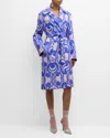 Dries Van Noten Quilted Wrap Coat In Blue
