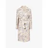 Dries Van Noten Floral Wool-blend Trench Coat In Ecru