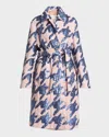 DRIES VAN NOTEN ROLTAS HOUNDSTOOTH SEQUINED VELVET WRAP COAT