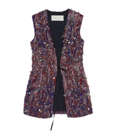 Dries Van Noten Romina Bead-embellished Jacquard Vest In Multi