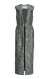 Dries Van Noten Romina Crushed-plisse Vest In Grey