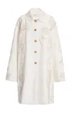 Dries Van Noten Womens Off White Rondero Embroidered Cotton-canvas Coat