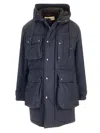 Dries Van Noten Long-sleeved Parka Coat In Blue