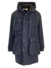Dries Van Noten Long-sleeved Parka Coat In Blue