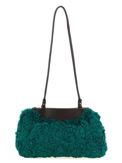 Dries Van Noten Shoulder Bag Clutch Floral Texture Straps In Green