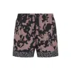 Dries Van Noten Abstract Floral Polyamide Geometric Trim Swim Shorts In Multi