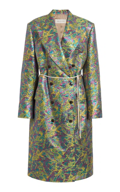 Dries Van Noten Rosea Bis Oversized Jacquard-lamé Coat In Multi
