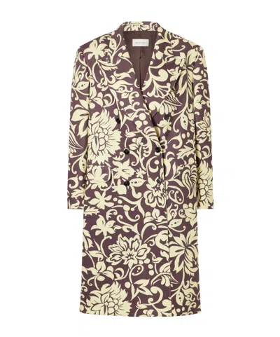 Dries Van Noten Rosea Oversized Double-breasted Jacquard Coat In Multi