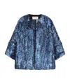 Dries Van Noten Womens Blue Violini Sequin-embellished Padded Crepe Jacket In Blue