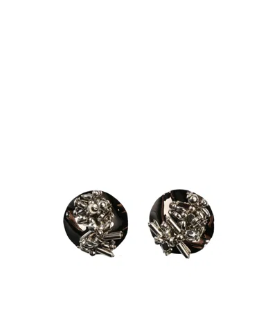 Dries Van Noten Round Earrings In Black