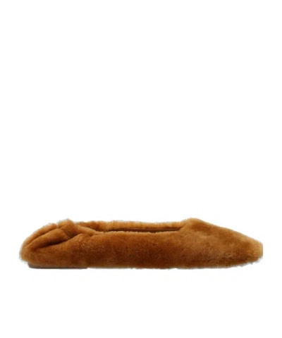Dries Van Noten Round Head Ballet Shoes In Brown