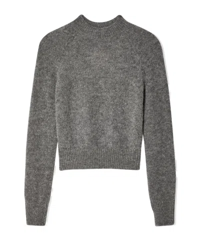 Dries Van Noten Round-neck And Long-sleeved Sweater In Gray