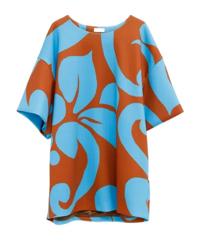 Dries Van Noten Round Neck Dress In Blue