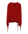 Dries Van Noten Cattis Floral-print Georgette Blouse In Red