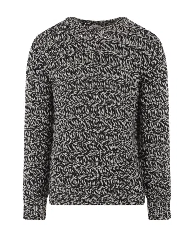Dries Van Noten Round Neck Long-sleeved Sweater In Black