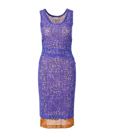 Dries Van Noten Round Neck Sleeveless Dress In Purple
