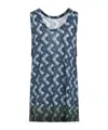 Dries Van Noten Blue Gradient Tank Top In Blue