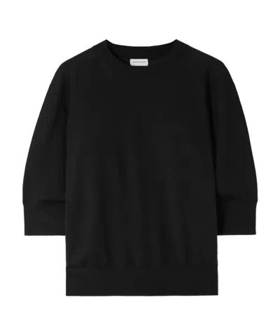 Dries Van Noten Round-neck Wool Sweater In Black