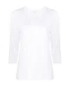 Dries Van Noten Hefiz Three Quarter Sleeve Cotton T-shirt In White