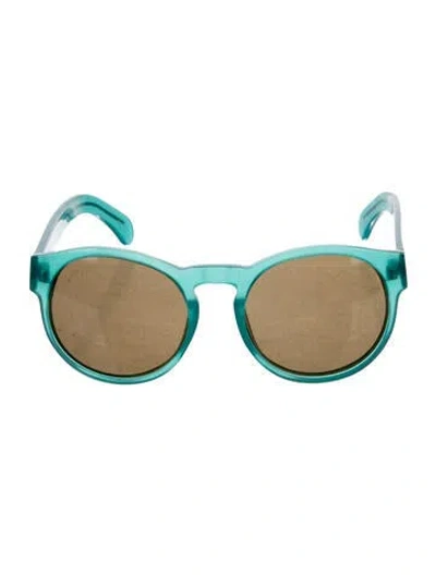 Pre-owned Dries Van Noten Round Tinted Sunglasses In Blue