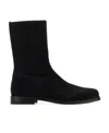 Dries Van Noten Calfhair Block Heel Ankle Boots In Black
