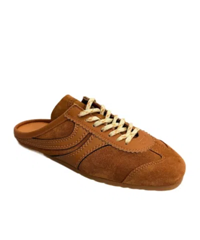 Dries Van Noten Suede Mules Rubber Sole Stitch Detailing In Brown