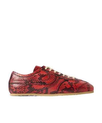 Dries Van Noten Round Toe Sneakers In Red
