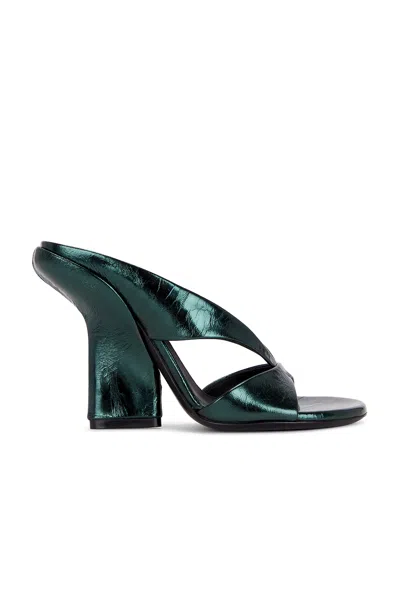 Dries Van Noten Rounded Toe Slide Mule In Green
