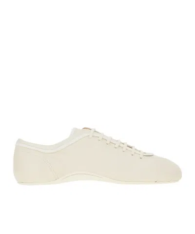 Dries Van Noten Round-toe Ballet Flats In White