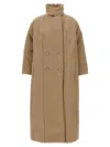Dries Van Noten Beige Double Breasted Trench Coat In Beige