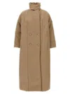 Dries Van Noten Beige Double Breasted Trench Coat In Beige