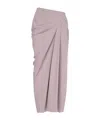Dries Van Noten Pink Long Draped Skirt In Nude