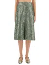 Dries Van Noten Ruched Satin Midi Skirt In Green