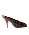 Dries Van Noten Ruched Satin Mules In Brown