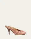 Dries Van Noten Ruched Satin Mules In Pink
